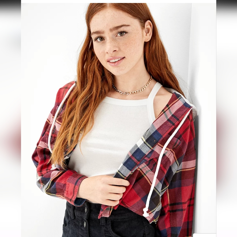 Crop plaid jacket